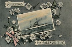 Greetings from California USS Illinois Postcard