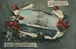 Greetings from California USS Kearsarge Postcard