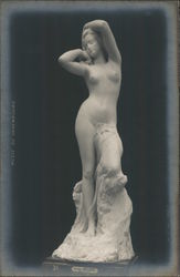 Statue of a woman Sculpture & Carving Postcard Postcard Postcard