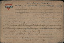 On Active Service with the American Expeditionary Force Postcard