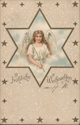 Fröhliche Weihnachten (Merry Christmas) Angels Postcard Postcard Postcard