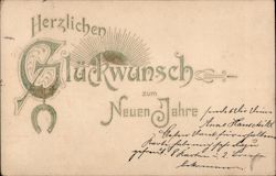 Herzlichen Glückwunsch zum Neuen Jahre Postcard