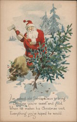 I've Asked Old Santa Claus to Bring Because You're Sweet and Good, When He Makes His Christmas Visit, Everything You've Hoped He Would Postcard