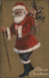 A Merrie Christmas Santa Claus Postcard Postcard Postcard