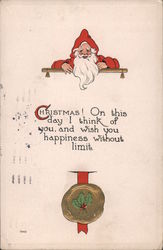 Christmas! On This Day I Think of You and Wish You Happiness Without Limit. Postcard
