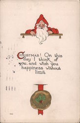 Christmas! On This Day I Think of You and Wish You Happiness Without Limit. Santa Claus Postcard Postcard Postcard