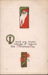 Skinny Santa with a Long Beard Santa Claus Postcard Postcard Postcard