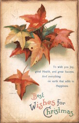 Best Wishes for Christmas - A Pile of Leaves Postcard