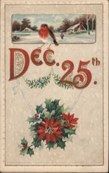 Dec. 25th A Snow Scene with Houses Postcard