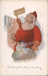 Santa with his Pack of Toys Santa Claus Postcard Postcard Postcard