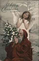 Santa, A Happy Christmas - An Angel in Thought Postcard