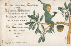 A very wonderful Christmas tree, The artist, A. Greeney, has painted for me Postcard