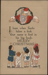 I hope when Santa takes a look Postcard
