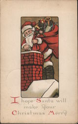 I hope Santa will make your Christmas merry Postcard