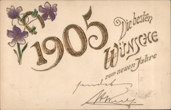 1905 Die besten Wunsche zum neuen Jahre (best wishes for the New Year) Postcard