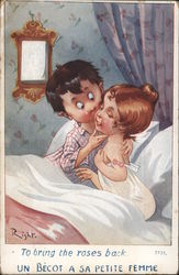 A Peck for the Little Woman to Bring the Roses Back Postcard