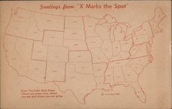 Greetings from "X Marks the Spot" Postcard