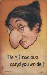 Mein Gracious can'd you wride? Artist Signed Frederick L. Cavally Postcard Postcard Postcard