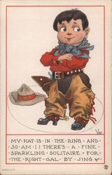 Boy Dressed as Cowboy Postcard