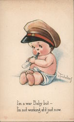 Sad War Baby Postcard
