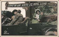 Love in an Auto is Real Love Couples Postcard Postcard Postcard