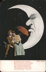 Couple sitting on the moon Postcard