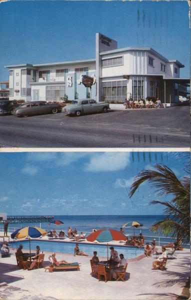 Atlantique Motel - Ocean Deck and Pool Miami Beach Florida