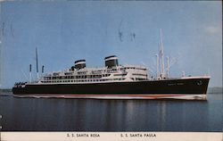 Grace Line - S.S. Santa Rosa - S.S. Santa Paula Postcard