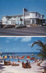 Atlantique Motel - Ocean Deck and Pool Miami Beach, FL Postcard Postcard Postcard