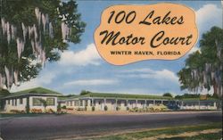 100 Lakes Motor Court Postcard