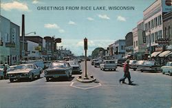 Greetings From Rice Lake, Wisconsin Postcard