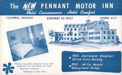 Pennant Motor Inn Columbia, MO Postcard Postcard Postcard
