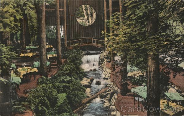 Mountain Brook through Dining Room -- Dr. Camp's Brookdale Lodge California