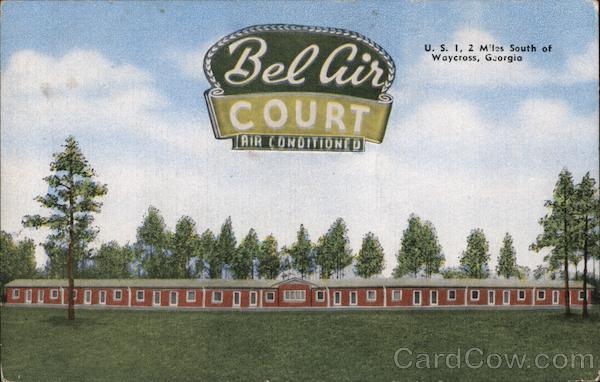 Bel Air Court Waycross GA Postcard Bel Air Court Waycross GA Postcard