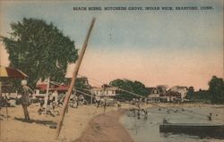 Beach Scene, Hotchkiss Grove, Indian Neck Branford, CT Postcard Postcard Postcard