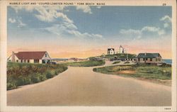 Nubble Light and "Coupes Lobster Pound" Postcard