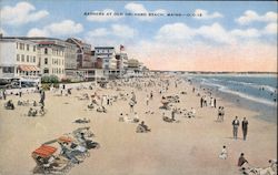 Bathers at Old Orchard Beach Maine Postcard Postcard Postcard