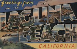 Greetings from Laguna Beach, California Postcard Postcard Postcard