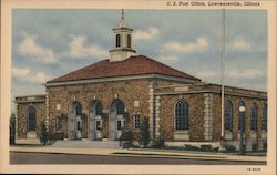 U.S. Post Office, Lawrenceville, Illinois Postcard