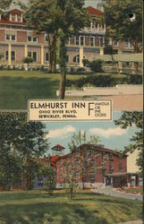 Elmhurst Inn Ohio River Blvd. Sewickley, Penna. Famous for Fine Foods Postcard