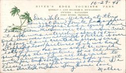 River's Edge Tourists Park Stationery Postcard