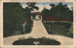 Entrance to Destin Beach, N.A.S. Pensacola, FL Postcard Postcard Postcard