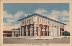 U.S.O. Bldg., Evansville, Ind Postcard
