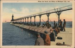 When the perch are biting at Michigan City Indiana Postcard Postcard Postcard