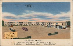 40 Winks Motel Postcard