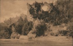 Arch Rock from Lake Huron Mackinac Island, MI Postcard Postcard Postcard