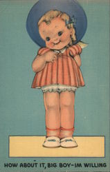 How about it, big boy-Im willing Postcard