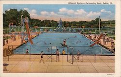 Mineral Springs Swimming Pool Pekin, IL Postcard Postcard Postcard