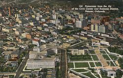 Panorama from the Air of the Civic Center and Business District Postcard