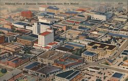 Airplane View of Business District Postcard